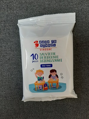 SALVIETTE DETERGENTI IGENIZZANTI 10 PZ BACK TO SCHOOL