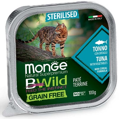 BWILD CAT STERILISED TONNO CON ORTAGGI GR 100 MONGE