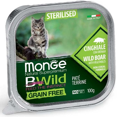 BWILD CAT STERILISED CINGHIALE CON ORTAGGI GR 100 MONGE