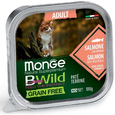 BWILD CAT ADULT SALMONE CON ORTAGGI GR 100 MONGE