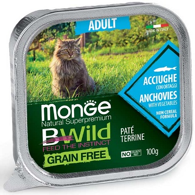 BWILD CAT ADULT ACCIUGHE CON ORTAGGI GR 100 MONGE