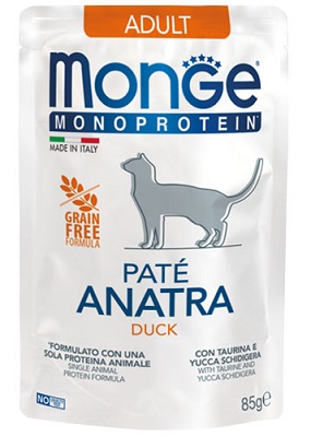 MONOPROTEICO BUSTA CAT ADULT ANATRA GR 85 MONGE