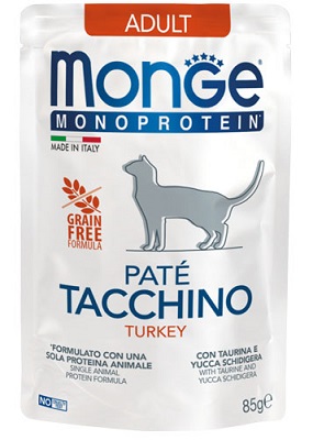 MONOPROTEICO BUSTA CAT ADULT TACCHINO GR 85 MONGE