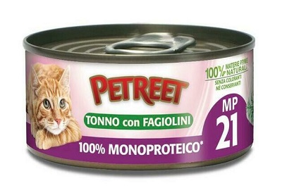 PETREET NATURA 100% MONOPROTEICO TONNO E FAGIOLINI GR 60