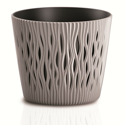 VASO SANDY C/INSERTO CM 19 H 16,5 SABBIA CORINO BRUNA