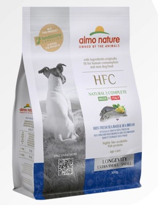 HFC DOG XS-S 300 GR LONGEVITY SPIGOLA E ORATA ALMO NATURE