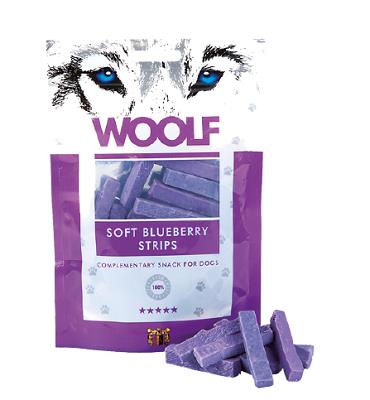 STRISCIA MORBIDA DI MIRTILLI E POLLO 100 GR WOOLF