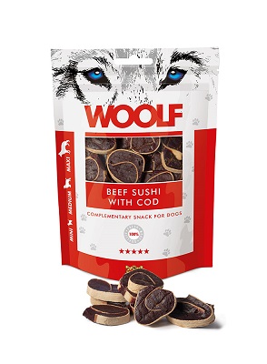 SUSHI DI MANZO E MERLUZZO 100 GR WOOLF