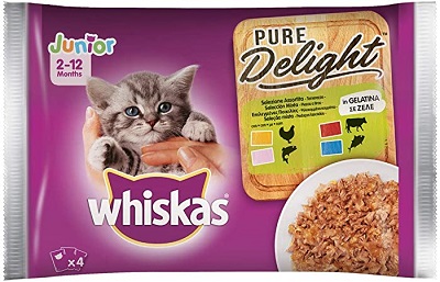 WHISKAS STRACCETTI JUNIOR ASSORTITO 4X85 GR