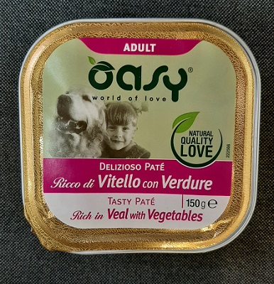 WET DOG DELIZIOSO PATE' ADULT VITELLO CON VERDURE 150 GR OASY