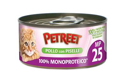 MP25 100% MONOPROTEICO POLLO CON PISELLI GR 60 PETREET