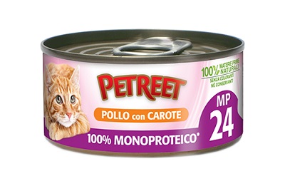 SA24 MONOPROTEICO POLLO CON CAROTE GR 60 PETREET NATURA 100%