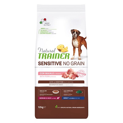 SENSITIVE NO GRAIN M/M MAIALE E PATATE KG 12 NATURAL TRAINER