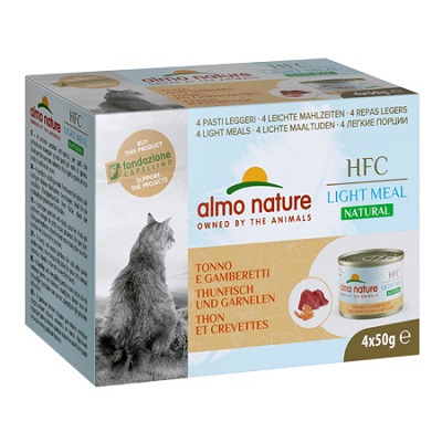 HFC NATURAL LIGHT MEAL CAT MEGAPACK 4X50 GR TONNO/GAMBERETTI ALMO NATURE