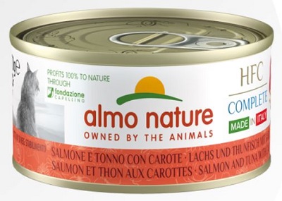 HFC COMPLETE CATS MADE IN ITALY 70 GR SALMONE TONNO CAROTA ALMO NATURE