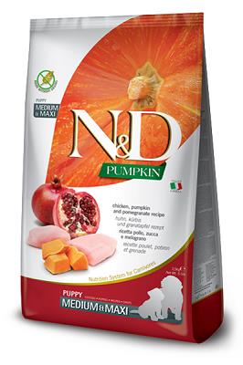 N&D PUMPKIN PUPPY MED/MAXI KG 12 POLLO, ZUCCA E MELOGRANO