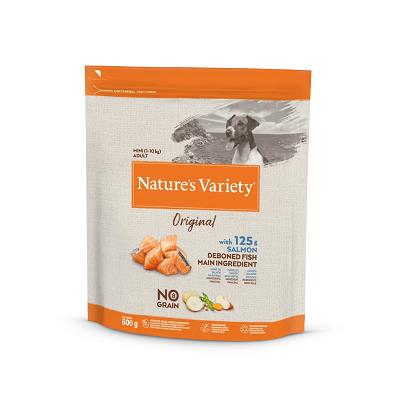 ORIGINAL NO GRAIN DOG MINI ADULT SALMONE GR 600  NATURE'S VARIETY
