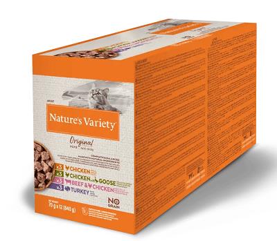 ORIGINAL NO GRAIN CAT ADULT MULTI 70 GR X 12 PZ NATURE'S VARIETY
