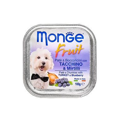 FRUIT DOG TACCHINO E MIRTILLI GR 100 MONGE