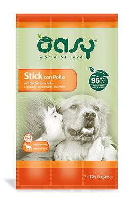 SNACK DOG STICK CON POLLO 3X12 GR OASY