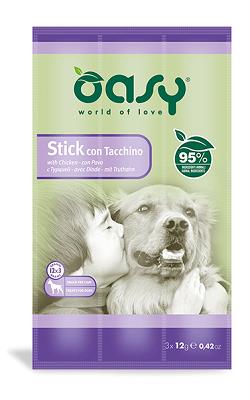 SNACK DOG STICK CON TACCHINO 3X12 GR OASY