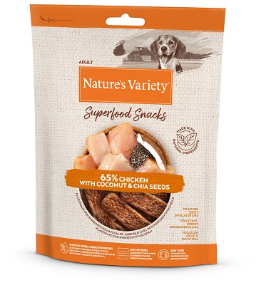SUPERFOOD SNACKS GR 85 POLLO CON COCCO E SEMI DI CHIA NATURE'S VARIETY