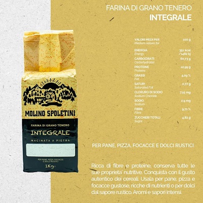 FARINA INTEGRALE DI GRANO TENERO KG 1 MOLINO SPOLETINI