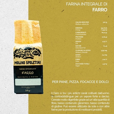FARINA INTEGRALE DI FARRO KG 1 MOLINO SPOLETINI