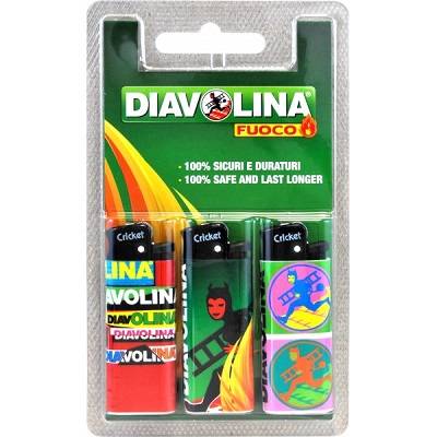 DIAVOLINA MINI ACCENDINI BLISTER 3 PZ