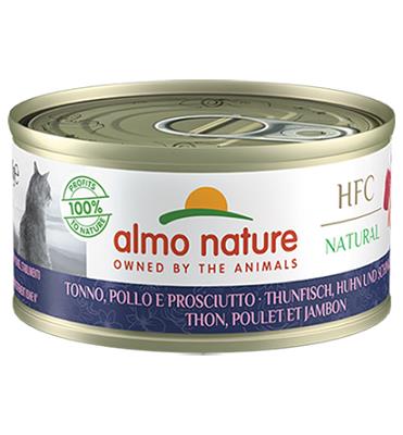 HFC NATURAL CATS GR 150 TONNO, POLLO E PROSCIUTTO ALMO NATURE