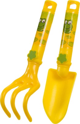 SET ATTREZZI KIDS GARDEN GIALLO IN PLASTICA STOCKER