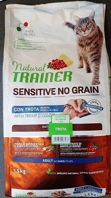 CAT BENESSERE DIGESTIVO ADULT TROTA KG 1,5 NATURAL TRAINER