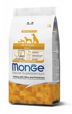 DOG ALL BREED ADULT TACCHINO, RISO, PATATE KG 12 MONGE