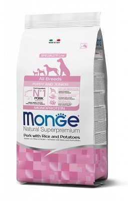 ALL BREED PUPPY/JUNIOR MAIALE, RISO, PATATE KG 12 MONGE