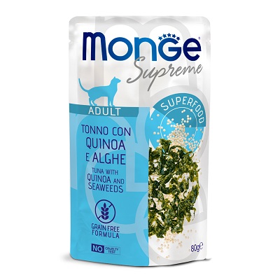 CAT BUSTA SUPREME ADULT TONNO, QUINOA, ALGHE GR 80 MONGE