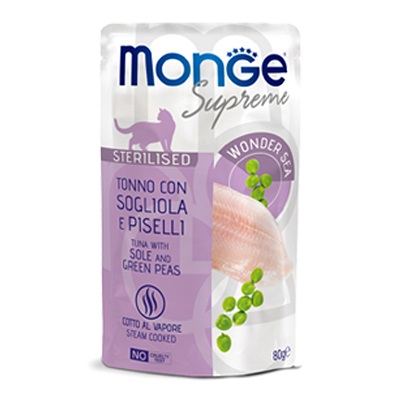 CAT BUSTA SUPREME STERILISED TONNO, SOGLIOLA, PISELLI GR 80 MONGE