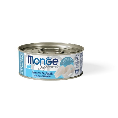 CAT SUPREME STERILISED TONNO E CALAMARI GR 80 MONGE
