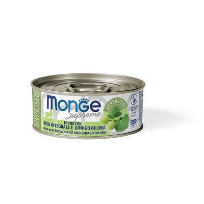 CAT SUPREME STERILISED TONNO, RISO E GINKO GR 80 MONGE