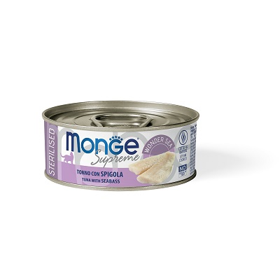 CAT SUPREME STERILISED TONNO E SPIGOLA GR 80 MONGE