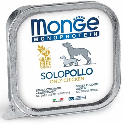 DOG SOLO POLLO GR 150 MONGE