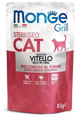 GRILL BUSTE CAT STERILISED VITELLO GR 85 MONGE