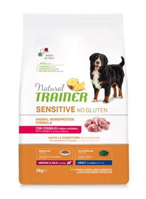 SENSITIVE ADULT M/M CONIGLIO NO GLUTEN KG.3 NATURAL TRAINER