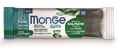 GIFT DOG 2 MEAT BARS SKIN SUPPORT SALMONE/ALOE GR 40 MONGE