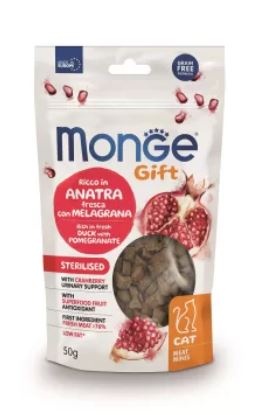 GIFT CAT MEAT MINIS STERILISED ANATRA/MELAGRANA GR 50 MONGE