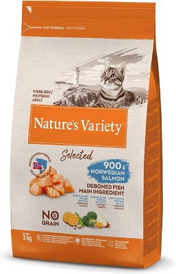 SELECTED CAT STERILIZED NEUTERED ADULT SALMONE KG 3 NATURE'S VARIETY
