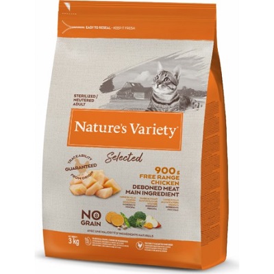 SELECTED CAT STERILIZED NEUTERED ADULT POLLO KG 3 NATURE'S VARIETY