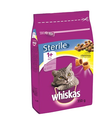 WHISKAS DRY GR.350 STERILE 1 + CON POLLO