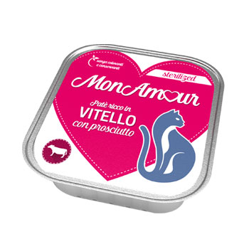CAT STERILIZED PATE' RICCO IN VITELLO E PROSCIUTTO GR 100 MONAMOUR