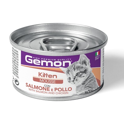 MOUSSE KITTEN SALMONE E POLLO GR 85 GEMON