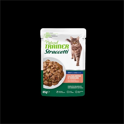 STRACCETTI CAT ADULT SALMONE E VERDURE GR 85 NATURAL TRAINER